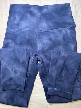 Lululemon Wunder Under High Rise Train 25” Diamond Dye Blue SZ 4
